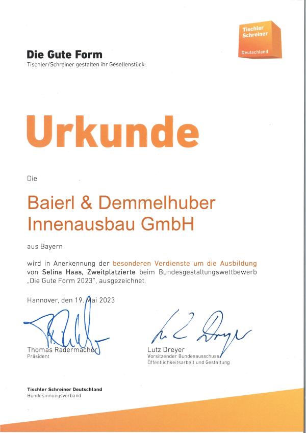 BD Die Gute Form Urkunde